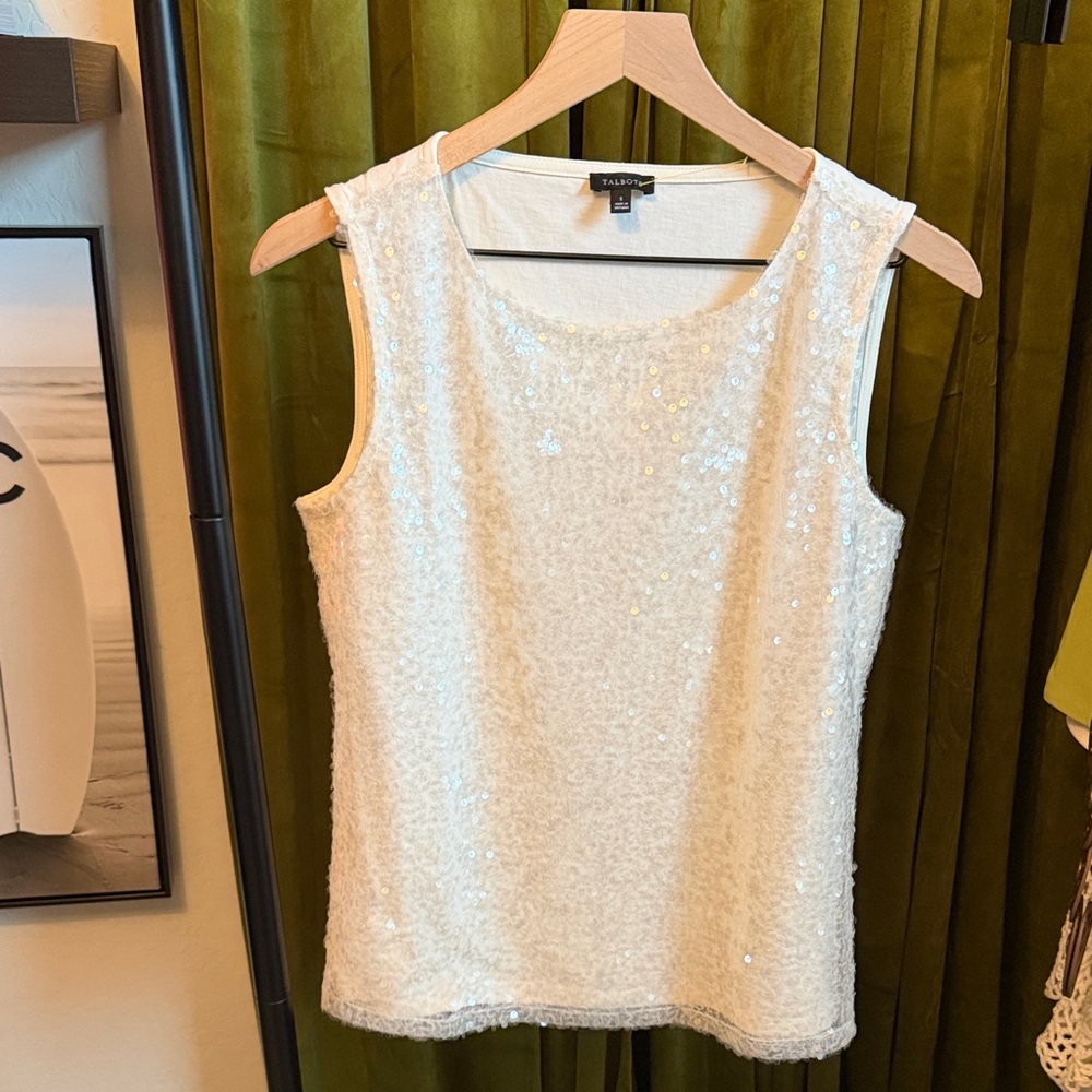 Talbots Sequin Tank Blouse Small - image 2